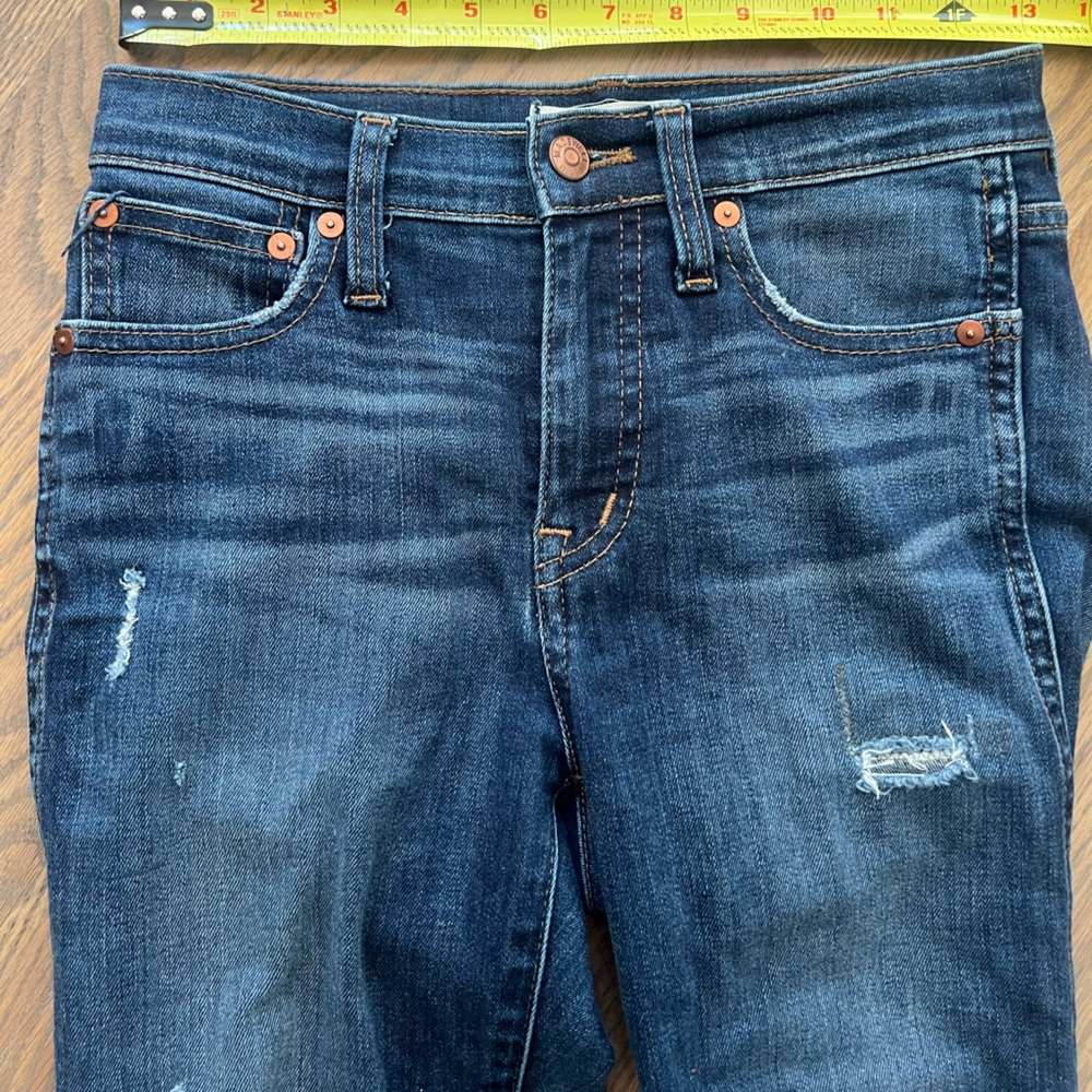 Madewell Skinny Jeans Blue and Brown Distressed